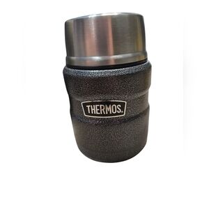 Thermos Stainless Steel 16oz Vacuum Insulated Food Jar Gray Hammered Spoon